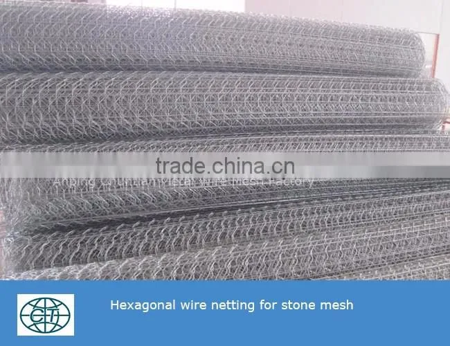 1x1x0.5m 60x80mm Hot dipped galvanized Gabion Mesh for stone wall protection