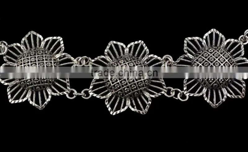 Hot Fashion Charm Popular Bohemia Silver Plated Square Shape Belly Necklace
