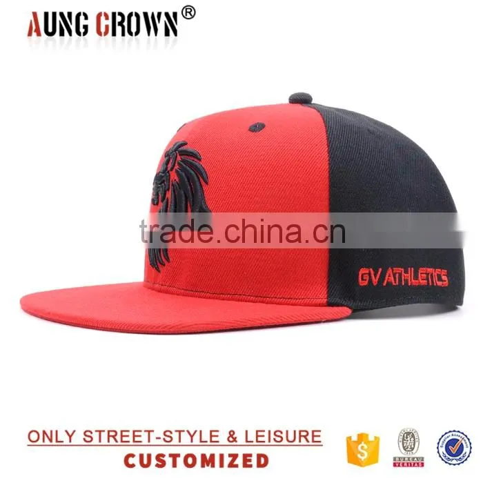 custom design flat brim cap/cool flat cap/3d embroidery flat cap
