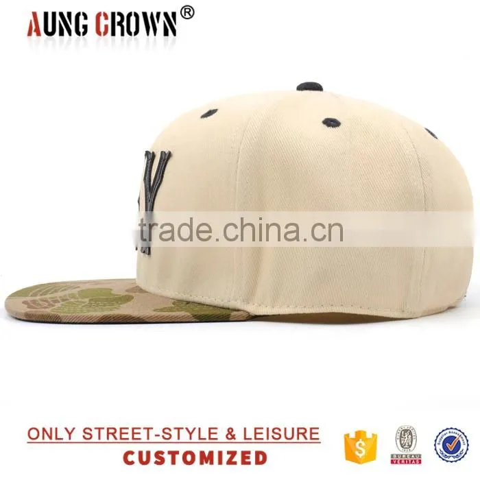 camo cheap snapback,camo brim snapback cap,6 panel flat bill snapback cap