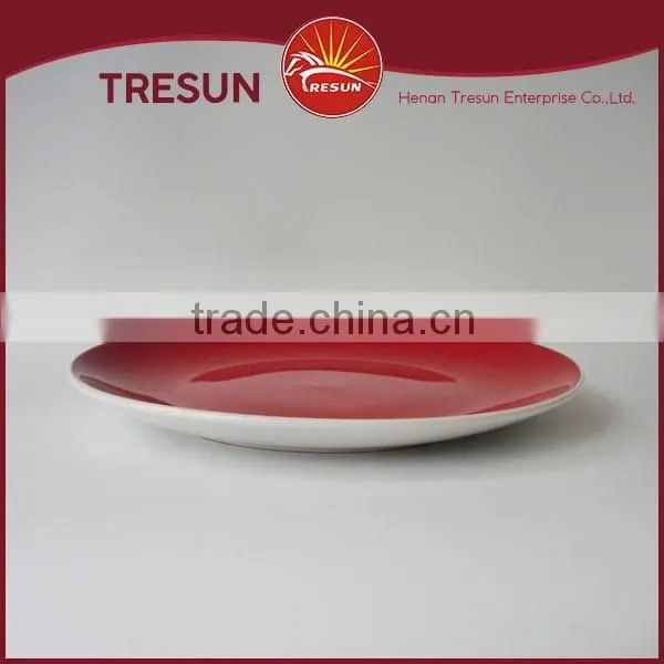 two tone color glazed plates, cheap ceramic plate wholesale
