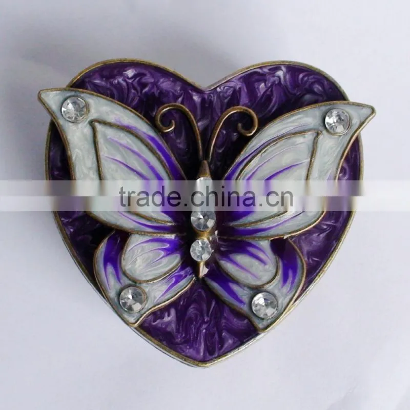 fashion style heart-flower shape butterfly jewelry box 1/S