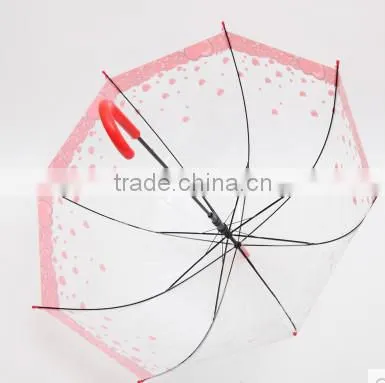 19''x8k high quality transparent POE umbrella,straight PVC umbrella