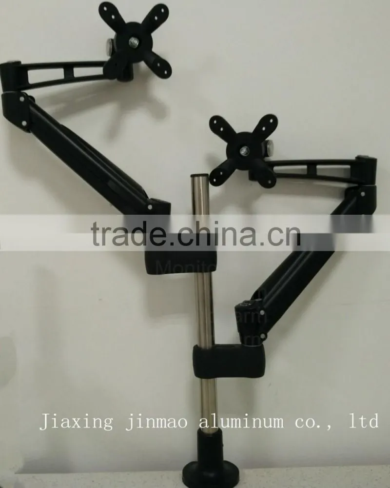 Modern Appearance lcd arm support clamp mount and grommet mount hanging dual monitors screens lcd arm