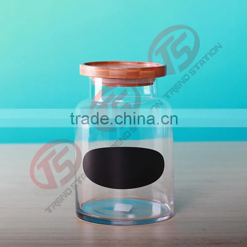 Hot sale glass jar with acacia wooden lids