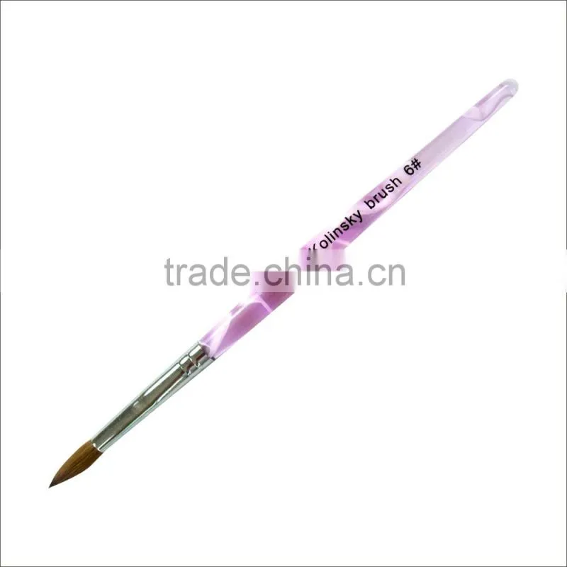 Oval Acrylic Handle Kolinsky Nail Art Brush with Metal nail kolinsky nail art brush