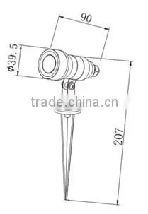 YD-3703 1*3W aluminum outdoor spot led lighting ip65