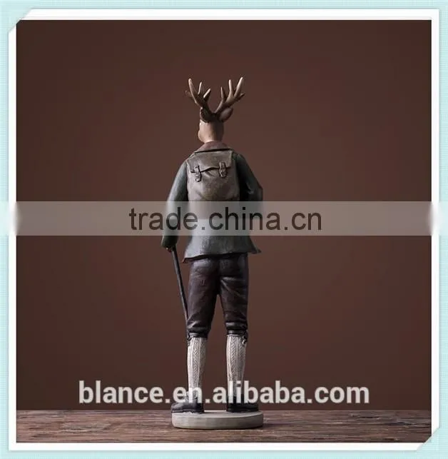 resin gentleman deer figrine gentleman deer sculpture