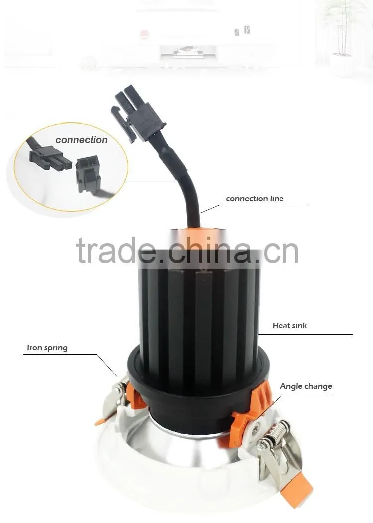 zhongshan alibaba 12w round cob led downlight manufacturer spotlight for led