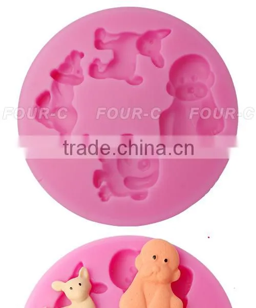 Dogs sugar art silicone mold,high quality fondant art tools