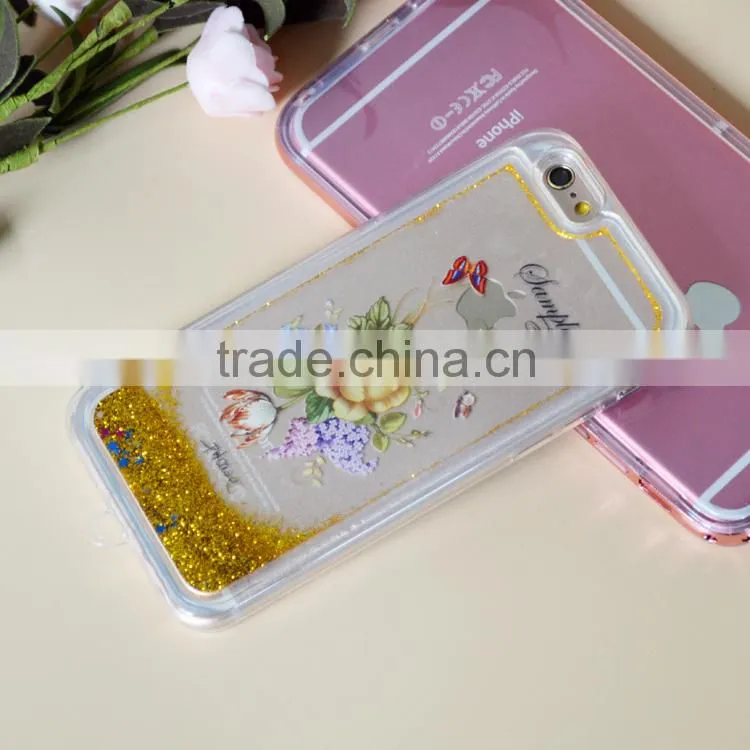 2016 hot selling liquid glitter case for iPhone6