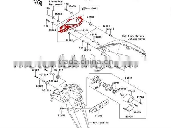 Smoke tail lights ZX-10R/Motorcycle LED tail light for Kawasaki ZX10R 04-05