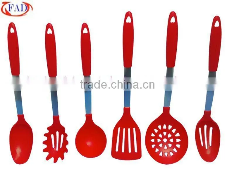 2012 Colorful Kitchen Stainless Steel Cooking Tool Sets With FDA Silicone Coats
