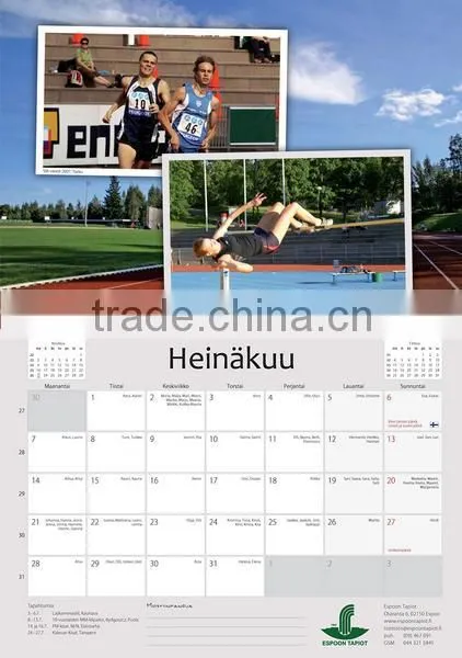 Lately wall calendar printing in China , OEM maufactory