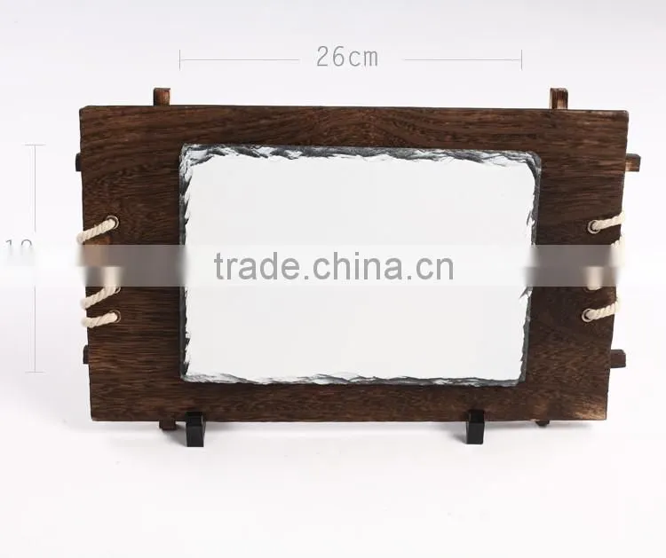 Hot Sale home decoration landscaping slate rock blank wooden frame sublimation you rock pictures
