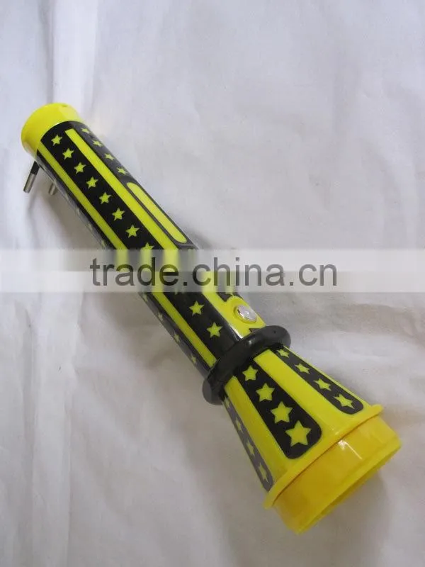 Two color MIX injection New rechargeable emergency led plastic flashlight torch led emergency torch