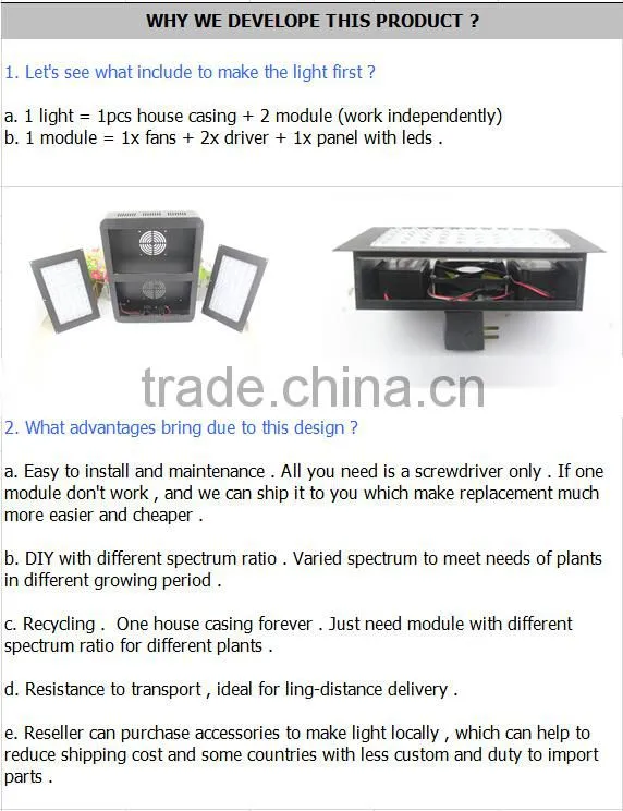 Module led growing 2016 full spectrum 300 watt growing light for indoor plants