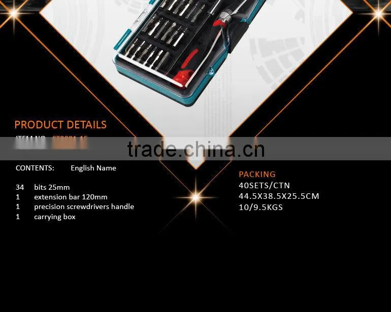 37Pcs Screwdriver Bit Set,Precision Screwdriver Set with Various Types of Heads