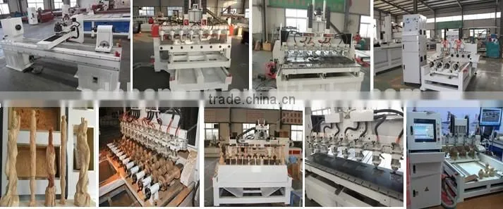 wood carpentry machines with 4 spindle and 4 rotaries do 3d cutting work