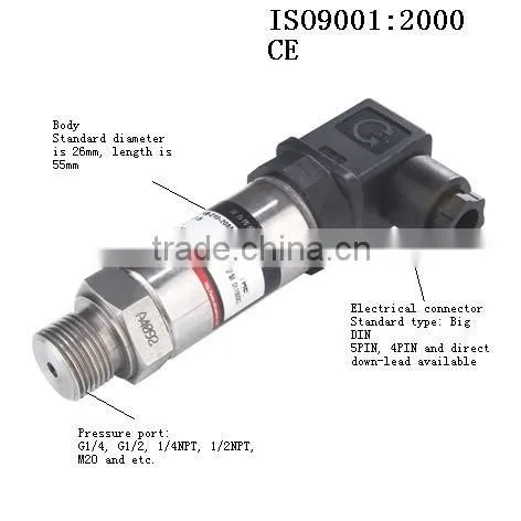 standard mv/v strain gauge hydraulic pressure transmitter