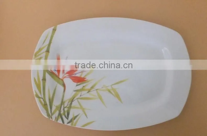 cheap bulk porcelain fish plate ceramic rectangular dinner plate & dish stock OTH011