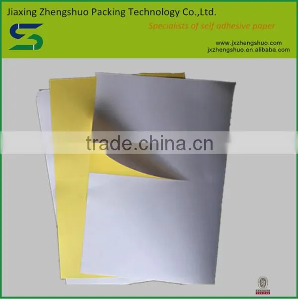 Top quality customized printing adhesive wood free paper 80gsm