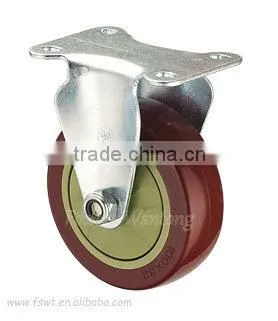 Hardware Purplish Red Rubber Swivel Brake Caster Wheel