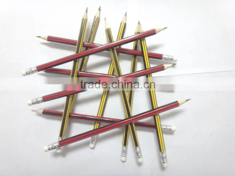 Hexgonal strip HB pencil with eraser