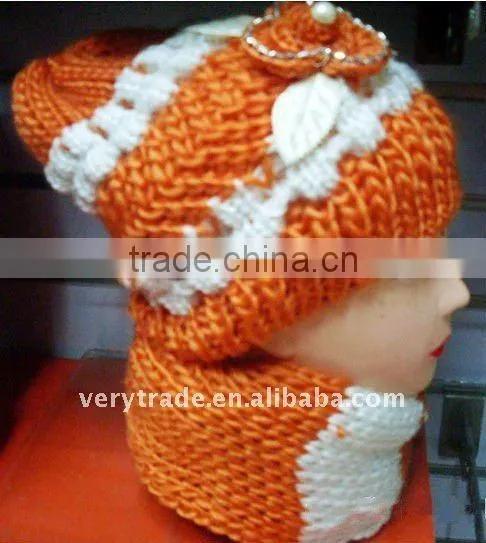 1x Braided Women Winter Warm Beanie Devil Horns Cat Ear Crochet Knit Ski Cap Hat