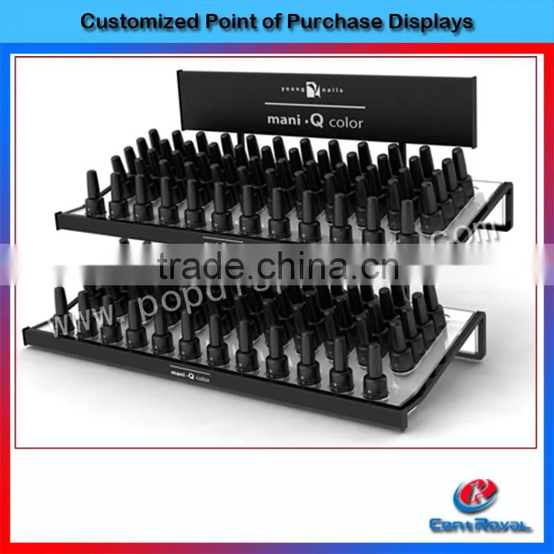 Hot new products 2-layers metal opi nail polish display rack