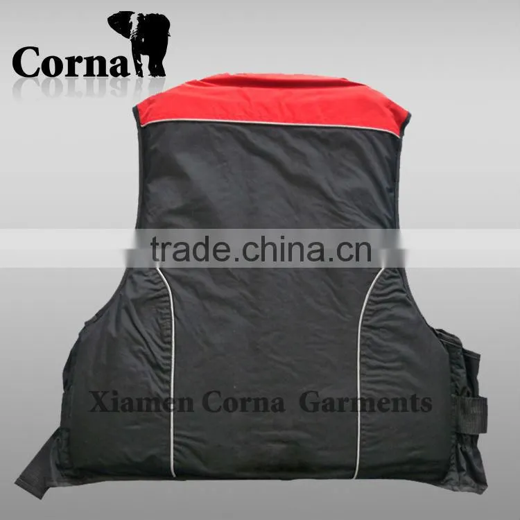 OEM service fishing life vest functional fishing wear with contrast color
