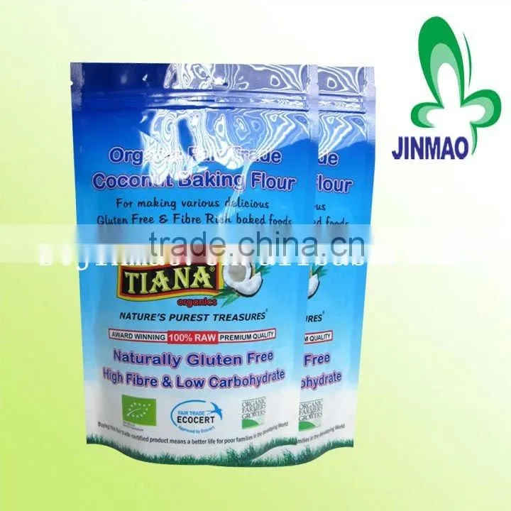 Stand up laminated alminum foil zip lock bag