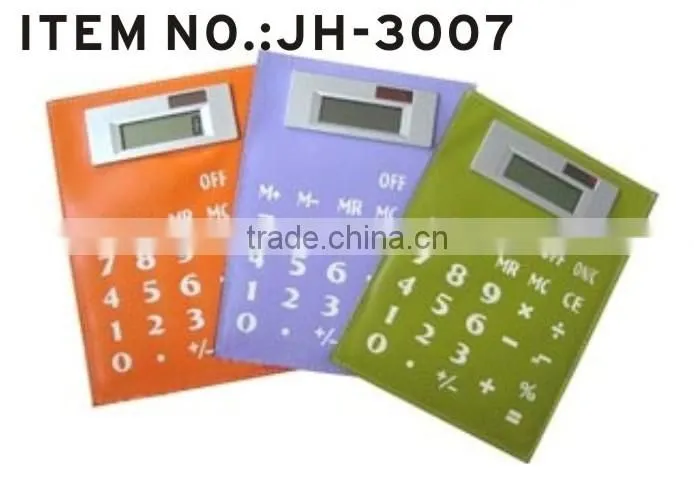 8 Digit Foldable Pocket Calculator Silicone Solar Calculator With Custom Logo