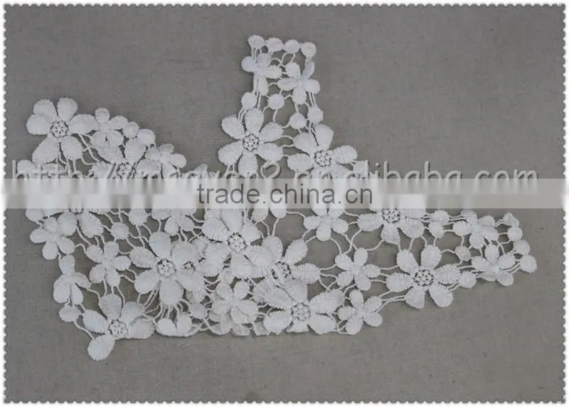 2016 new wholesale machine embroidery neckline 100% cotton crochet lace collar