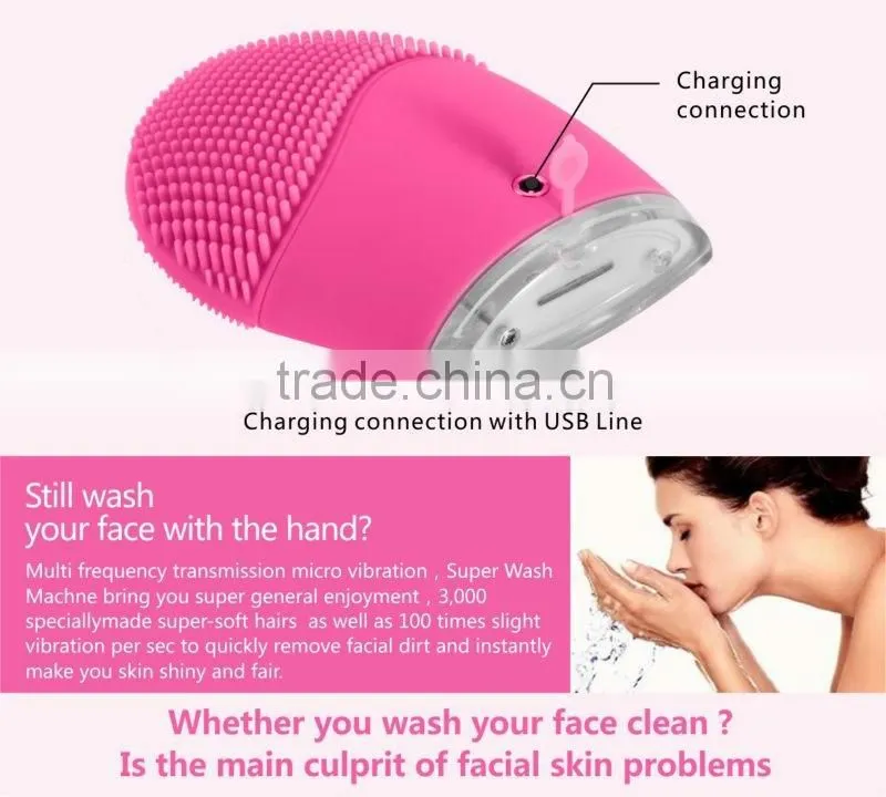 Travel use good quality silicone sonic vibration soft brush by women and man with CE certification