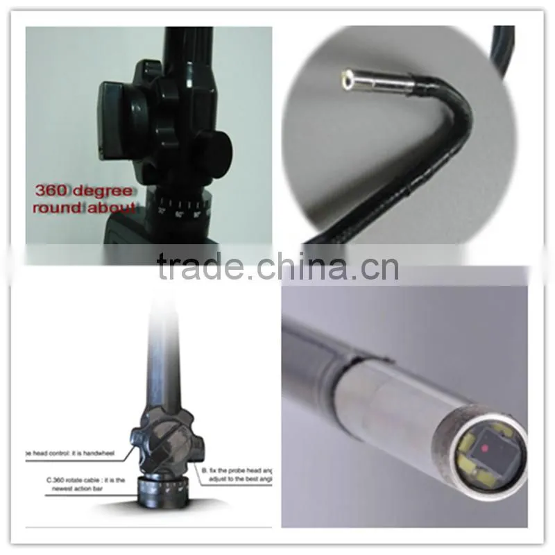 Waterproof inspection camera 4ways articulation video borescope with 5"TFT monitor display