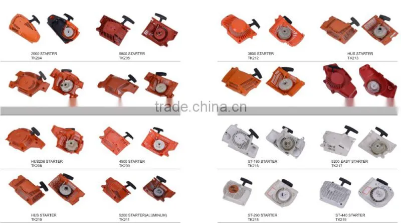 chain saw spare parts, chain saw starter,various starters