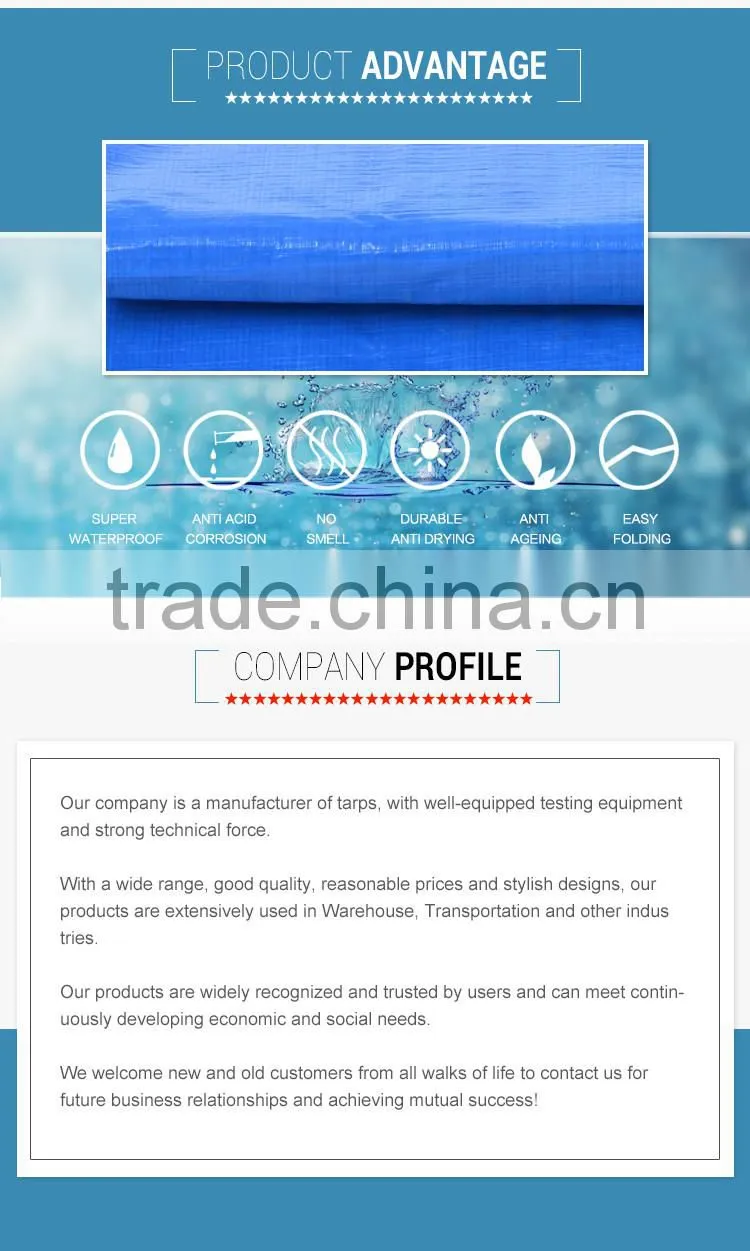 UV protected PE Coated HDPE Plastic Tarpaulin Sheet
