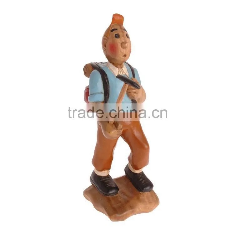 Tintin Hiking Wood Carved