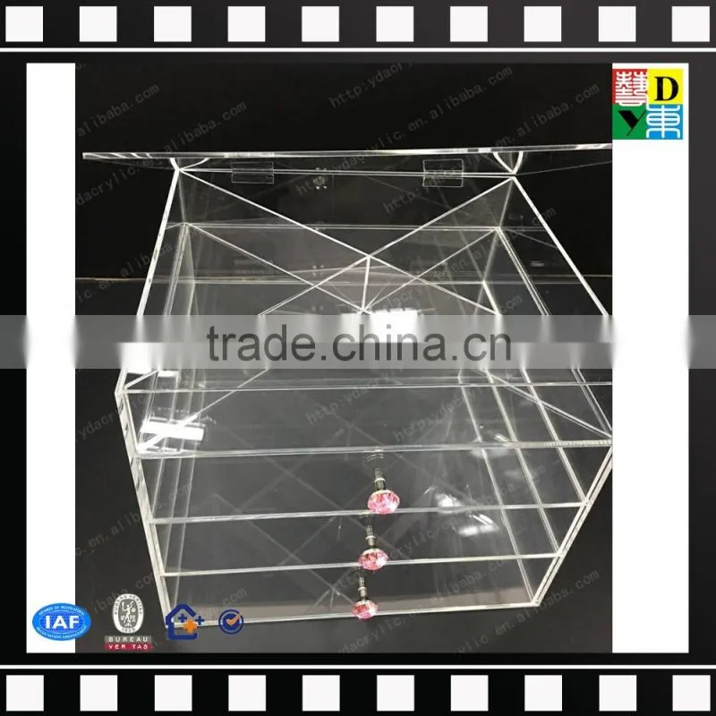 2016 Purple diamond handle clear desktop acrylic cosmetics makeup organizer