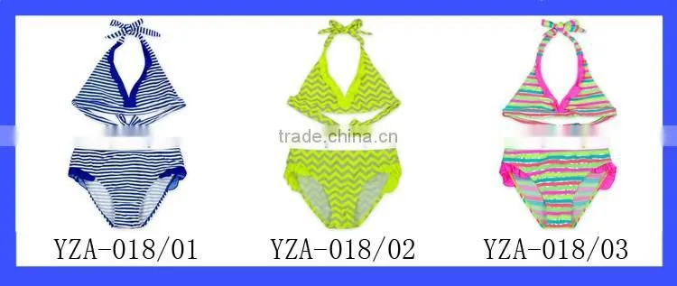 Wholesale Cheap Adult Women Swimsuit Blue White Stripe Bikini Set
