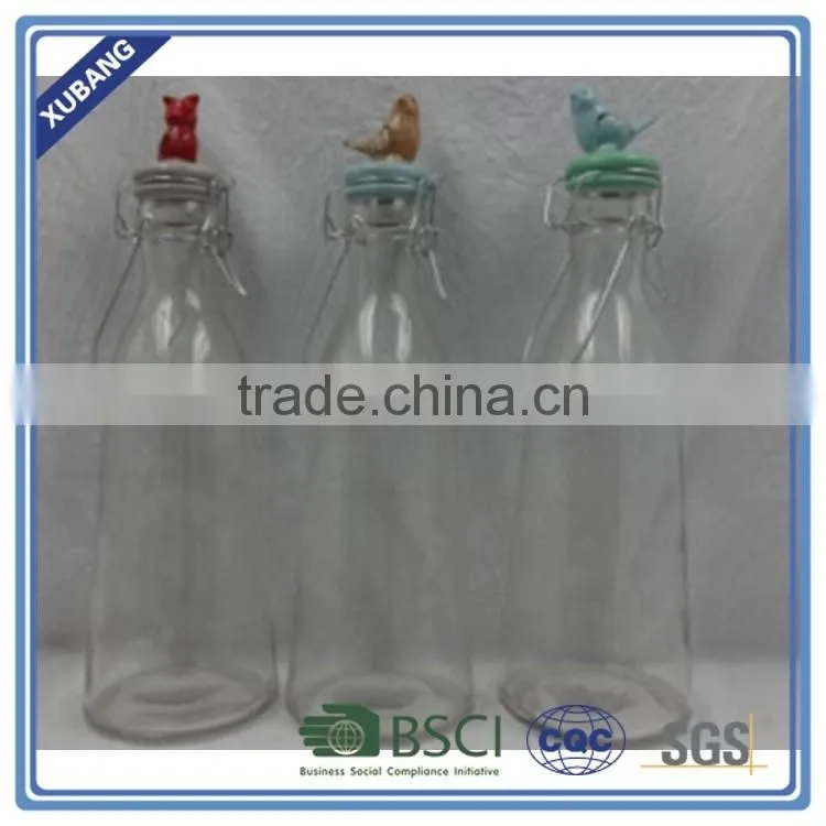 Glass bottle and jar with seal clamp