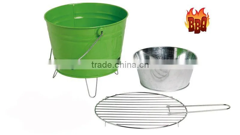 Portable Camping Bucket BBQ Set Charcoal BBQ Grill