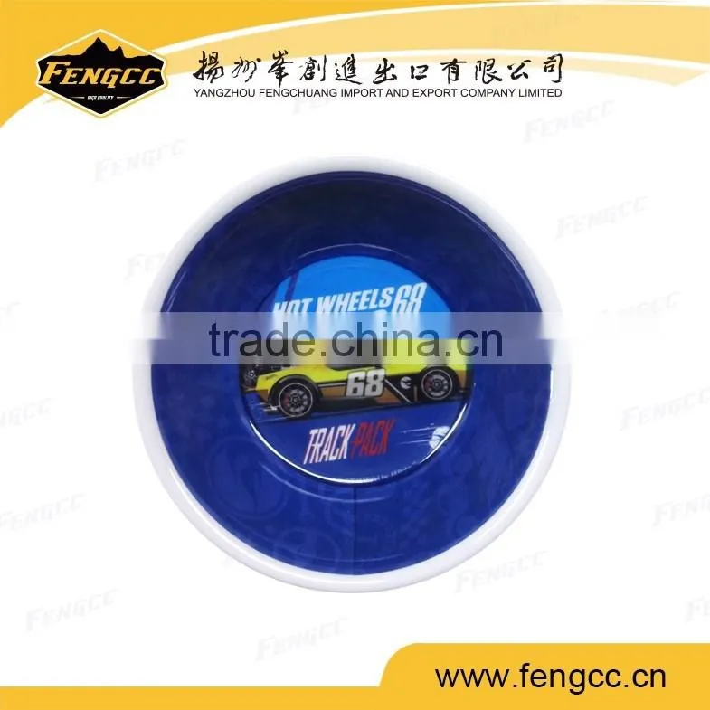 Round track car pattern melamine bowl for fast food
