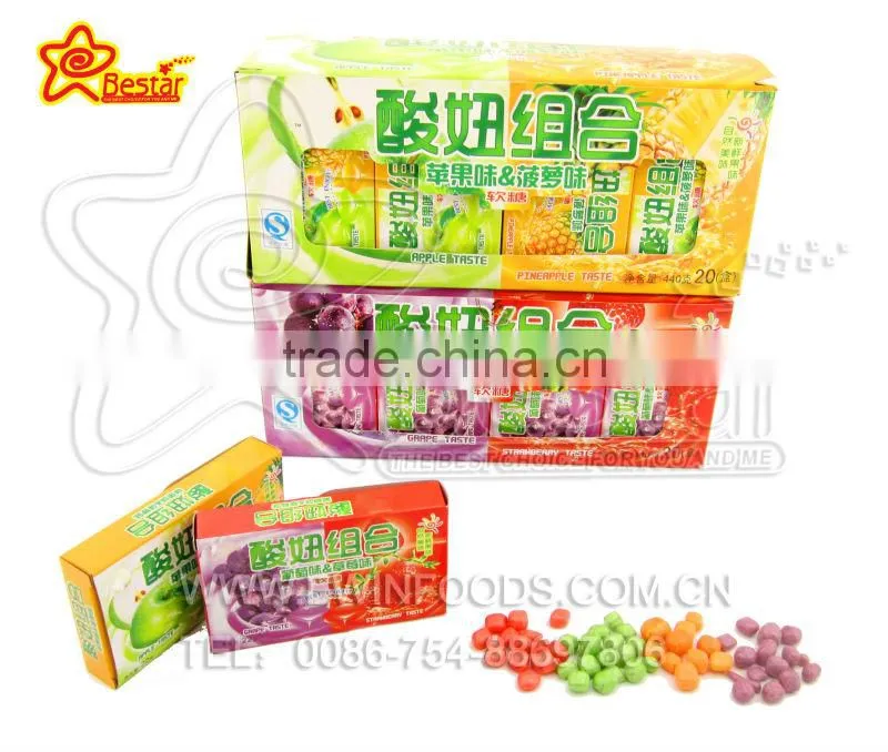 Mixed Fruity Flavor Crispy Sour Soft Candy