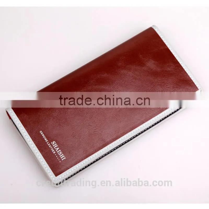 2015 simple designs leather wallet for men
