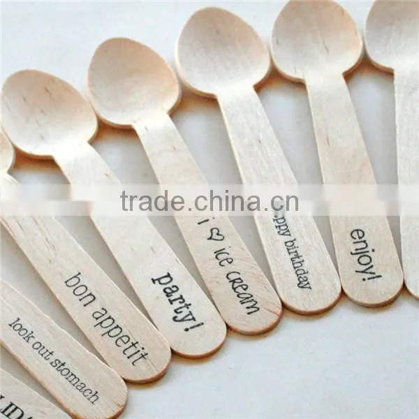 Disposable Cheap Small Wooden Ice Cream Spoon Mini Wooden Spoon