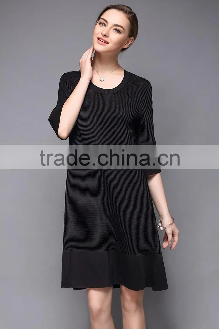 Half flare sleeve drape patchwork loose fishtail women dress
