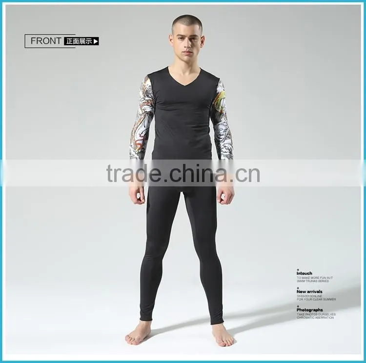 Digital Printing Winter Heated Thermal Underwear Fleece Polypropylene Young Men Baselayer Underwear