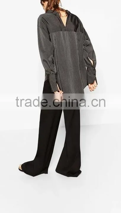 Runwaylover EY2377B New Style 2017 Ladies Fashion Loose Stripe Blouse